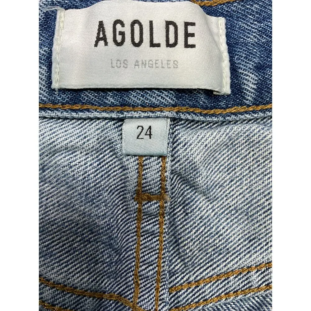 Agolde Vintage Blue Parker Denim Shorts Size 24 - Picture 4 of 5